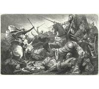 WYKUJMYTO Retro Picture Artwork Painting Art Wall Posters Christians Fighting the Almohads At the Battle of Las Navas De Tolosa by Hermann Vogel Canvas Art Paintings for Home Decor 60x90cm