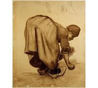 WYKUJMYTO Retro Picture Artwork Painting Art Wall Posters Farmer's Wife Gleaning by Vincent Van Gogh Canvas Art Paintings for Home Decor 60x90cm