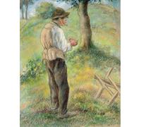 WYKUJMYTO Retro Picture Artwork Painting Art Wall Posters Father Melon Lighting His Pipe by Camille Jacob Pissarro Canvas Art Paintings for Home Decor 60x90cm