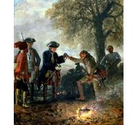 WYKUJMYTO Retro Picture Artwork Painting Art Wall Posters Frederick the Great with Zieten at the Camp by Adolph Menzel Canvas Art Paintings for Office Decor 60x90cm