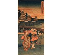 WYKUJMYTO Retro Picture Artwork Painting Art Wall Posters Futakawa From the Series fifty-three Stations of the Tokaido by Utagawa Hiroshige Canvas Art Paintings for Home Decor 60x90cm
