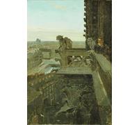 WYKUJMYTO Retro Picture Artwork Painting Art Wall Posters Gargoyles At Notre Dame by Winslow Homer Canvas Art Paintings for Home Decor 60x90cm