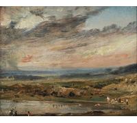 WYKUJMYTO Retro Picture Artwork Painting Art Wall Posters Hampstead Heath with Pond and Bathers by John Constable Canvas Art Paintings for Home Decor 60x90cm