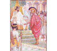 WYKUJMYTO Retro Picture Artwork Painting Art Wall Posters He Stood Silent Before the King Illustration From the Story of Greece by Walter Crane Canvas Art Paintings for Office Decor 60x90cm