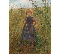WYKUJMYTO Retro Picture Artwork Painting Art Wall Posters Heideprinzeßchen Little of the Heath by Fritz Von Uhde Canvas Art Paintings for Home Decor 60x90cm