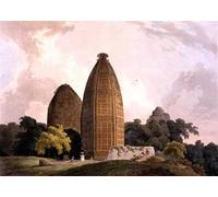 WYKUJMYTO Retro Picture Artwork Painting Art Wall Posters Hindoo Temples At Bindrapund on the River Jumna by Famous Artist Canvas Art Paintings for Home Decor 60x90cm