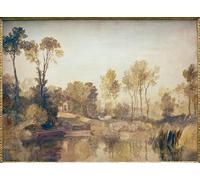WYKUJMYTO Retro Picture Artwork Painting Art Wall Posters House Beside a River with Trees and Sheep by Mallord William Turner Canvas Art Paintings for Office Decor 60x90cm