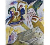 WYKUJMYTO Retro Picture Artwork Painting Art Wall Posters Improvisation with Tombstone. by Wassily Kandinsky Canvas Art Paintings for Home Decor 60x90cm