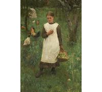 WYKUJMYTO Retro Picture Artwork Painting Art Wall Posters in the Orchard by Sir George Clausen Canvas Art Paintings for Home Decor 60x90cm