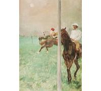 WYKUJMYTO Retro Picture Artwork Painting Art Wall Posters Jockeys Before the Race by Edgar Degas Canvas Art Paintings for Office Decor 60x90cm