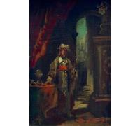 WYKUJMYTO Retro Picture Artwork Painting Art Wall Posters Knitting Monk in Old Casemate by Carl Spitzweg Canvas Art Paintings for Office Decor 60x90cm