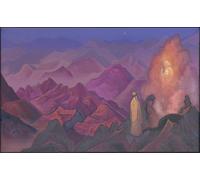 WYKUJMYTO Retro Picture Artwork Painting Art Wall Posters Mohammed the Prophet by Nicholas Roerich Canvas Art Paintings for Office Decor 60x90cm