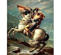 WYKUJMYTO Retro Picture Artwork Painting Art Wall Posters Napoleon Crossing the Alps by Jacques Louis David Canvas Art Paintings for Home Decor 60x90cm