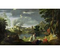 WYKUJMYTO Retro Picture Artwork Painting Art Wall Posters Orpheus and Eurydice by Nicolas Poussin Canvas Art Paintings for Office Decor 60x90cm