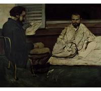 WYKUJMYTO Retro Picture Artwork Painting Art Wall Posters Paul Reading a Manuscript to Emile Zola by Paul Cézanne Canvas Art Paintings for Home Decor 60x90cm