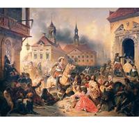 WYKUJMYTO Retro Picture Artwork Painting Art Wall Posters Peter the Great Conquers Narva in by Alexander Ivanovich Sauerweid Canvas Art Paintings for Home Decor 60x90cm