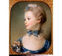 WYKUJMYTO Retro Picture Artwork Painting Art Wall Posters Portrait of a Little Girl with a Cat by Jean Baptiste Perronneau Canvas Art Paintings for Home Decor 60x90cm