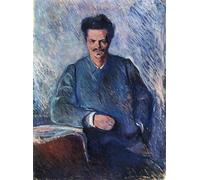 WYKUJMYTO Retro Picture Artwork Painting Art Wall Posters Portrait of August Strindberg by Edvard Munch Canvas Art Paintings for Home Decor 60x90cm