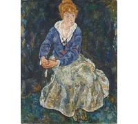 WYKUJMYTO Retro Picture Artwork Painting Art Wall Posters Portrait of Edith Schieleartist's wife by Egon Schiele Canvas Art Paintings for Office Decor 60x90cm