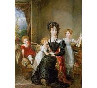 WYKUJMYTO Retro Picture Artwork Painting Art Wall Posters Portrait of Elizabeth Lea and Her Children by John Constable Canvas Art Paintings for Home Decor 60x90cm