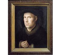 WYKUJMYTO Retro Picture Artwork Painting Art Wall Posters Portrait of Jan De Leeuw by Jan Van Eyck Canvas Art Paintings for Office Decor 60x90cm