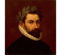 WYKUJMYTO Retro Picture Artwork Painting Art Wall Posters Portrait of the Poet De Ercilla by El Greco Canvas Art Paintings for Office Decor 60x90cm