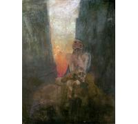 WYKUJMYTO Retro Picture Artwork Painting Art Wall Posters Poster Entitled the Flower by Alphonse Mucha Canvas Art Paintings for Home Decor 60x90cm
