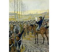 WYKUJMYTO Retro Picture Artwork Painting Art Wall Posters Proclamation of Emperor Napoleon I Bonaparte to the Troops Before the Battle of Austerlitz Canvas Art Paintings for Home Decor 60x90cm