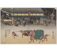 WYKUJMYTO Retro Picture Artwork Painting Art Wall Posters Resting Place for Kago-bearers by Utagawa Hiroshige Canvas Art Paintings for Office Decor 60x90cm