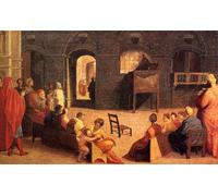 WYKUJMYTO Retro Picture Artwork Painting Art Wall Posters St. Bernardino of Siena Preaching by Domenico Beccafumi Canvas Art Paintings for Office Decor 60x90cm