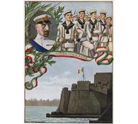 WYKUJMYTO Retro Picture Artwork Painting Art Wall Posters the Castle of Tripoli on Which the Italian Marines Raised the Tricolore by Tancredi Scarpelli Canvas Art Paintings for Office Decor 60x90cm