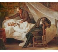 WYKUJMYTO Retro Picture Artwork Painting Art Wall Posters the Death of Theodore Géricault by Ary Scheffer Canvas Art Paintings for Home Decor 60x90cm