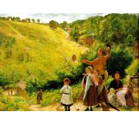WYKUJMYTO Retro Picture Artwork Painting Art Wall Posters the Emigrant's Last Sight of Home by Richard Redgrave Canvas Art Paintings for Home Decor 60x90cm