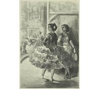 WYKUJMYTO Retro Picture Artwork Painting Art Wall Posters the Fandango At the Theatre San Fernando Seville by Gustave Dore Canvas Art Paintings for Home Decor 60x90cm