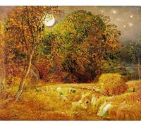 WYKUJMYTO Retro Picture Artwork Painting Art Wall Posters the Harvest Moon by Famous Painter Canvas Art Paintings for Home Decor 60x90cm
