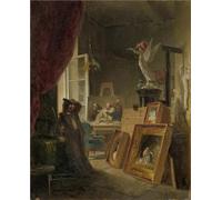 WYKUJMYTO Retro Picture Artwork Painting Art Wall Posters The history painter by Carl Spitzweg Canvas Art Paintings for Home Decor 60x90cm