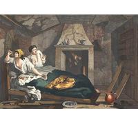 WYKUJMYTO Retro Picture Artwork Painting Art Wall Posters the Idle prentice Returned From Sea and in a Garret with a Common Prostitute by William Hogarth Canvas Art Paintings for Office Decor 60x90cm