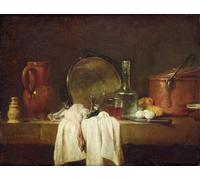 WYKUJMYTO Retro Picture Artwork Painting Art Wall Posters the Kitchen Table by Jean Baptiste Simeon Chardin Canvas Art Paintings for Home Decor 60x90cm