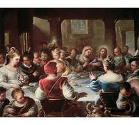 WYKUJMYTO Retro Picture Artwork Painting Art Wall Posters the Marriage At Cana by Famous Artist Canvas Art Paintings for Home Decor 60x90cm