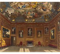 WYKUJMYTO Retro Picture Artwork Painting Art Wall Posters the Queen's Chamber Windsor Castle by Charles Wild Canvas Art Paintings for Home Decor 60x90cm