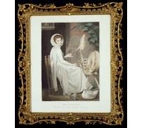 WYKUJMYTO Retro Picture Artwork Painting Art Wall Posters the Spinster Engraved by George Romney Canvas Art Paintings for Home Decor 60x90cm