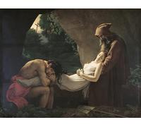 WYKUJMYTO Retro Picture Artwork Painting Art Wall Posters the Tomb of Atala by Anne Louis Girodet De Roucy Trioson Canvas Art Paintings for Office Decor 60x90cm