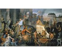 WYKUJMYTO Retro Picture Artwork Painting Art Wall Posters the Triumphs of Alexander or the Entrance of Alexander Into Babylon by Charles Le Brun Canvas Art Paintings for Office Decor 60x90cm