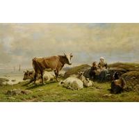 WYKUJMYTO Retro Picture Artwork Painting Art Wall Posters Their Daily Bread by Andre Plumot Canvas Art Paintings for Home Decor 60x90cm
