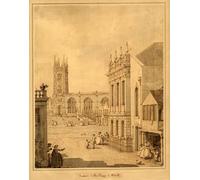 WYKUJMYTO Retro Picture Artwork Painting Art Wall Posters View in Warwick with St. Marys Church by Antonio Canal Canvas Art Paintings for Home Decor 60x90cm