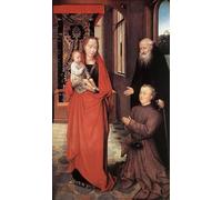 WYKUJMYTO Retro Picture Artwork Painting Art Wall Posters Virgin and Child the Abbot and a Donor by Hans Memling Canvas Art Paintings for Home Decor 60x90cm