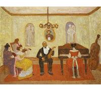 WYKUJMYTO Retro Picture Artwork Painting Art Wall Posters Waiting for the Entrance by Pedro Figari Canvas Art Paintings for Office Decor 60x90cm