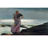 WYKUJMYTO Vintage Poster Abstract Wall Prints Pictures Wall Painting a Light on the Sea by Winslow Homer Art Prints Painting for Home Decor 60x90cm