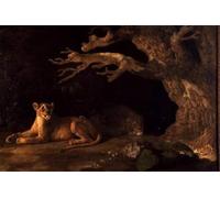 WYKUJMYTO Vintage Poster Abstract Wall Prints Pictures Wall Painting a Lion and a Lioness by George Stubbs Art Prints Painting for Office Decor 60x90cm