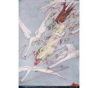WYKUJMYTO Vintage Poster Abstract Wall Prints Pictures Wall Painting `and the Whole Day They Flew Onward by Harry Clarke Art Prints Painting for Office Decor 60x90cm